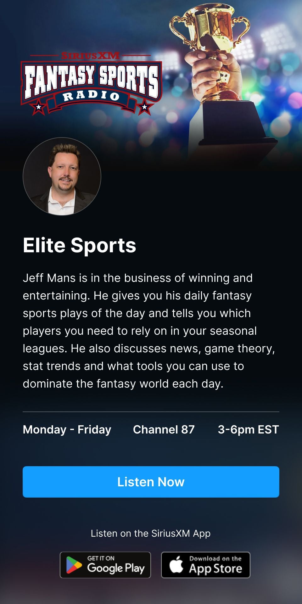 Jeff Mans | SiriusXM Fantasy Sports Radio - Listen Now!